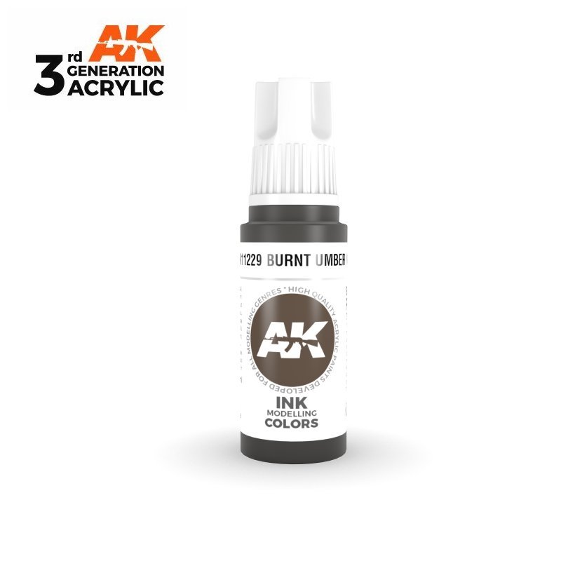 Burnt Umber INK 17ml - 3rd Gen Acrylic AK Interactive AK11229